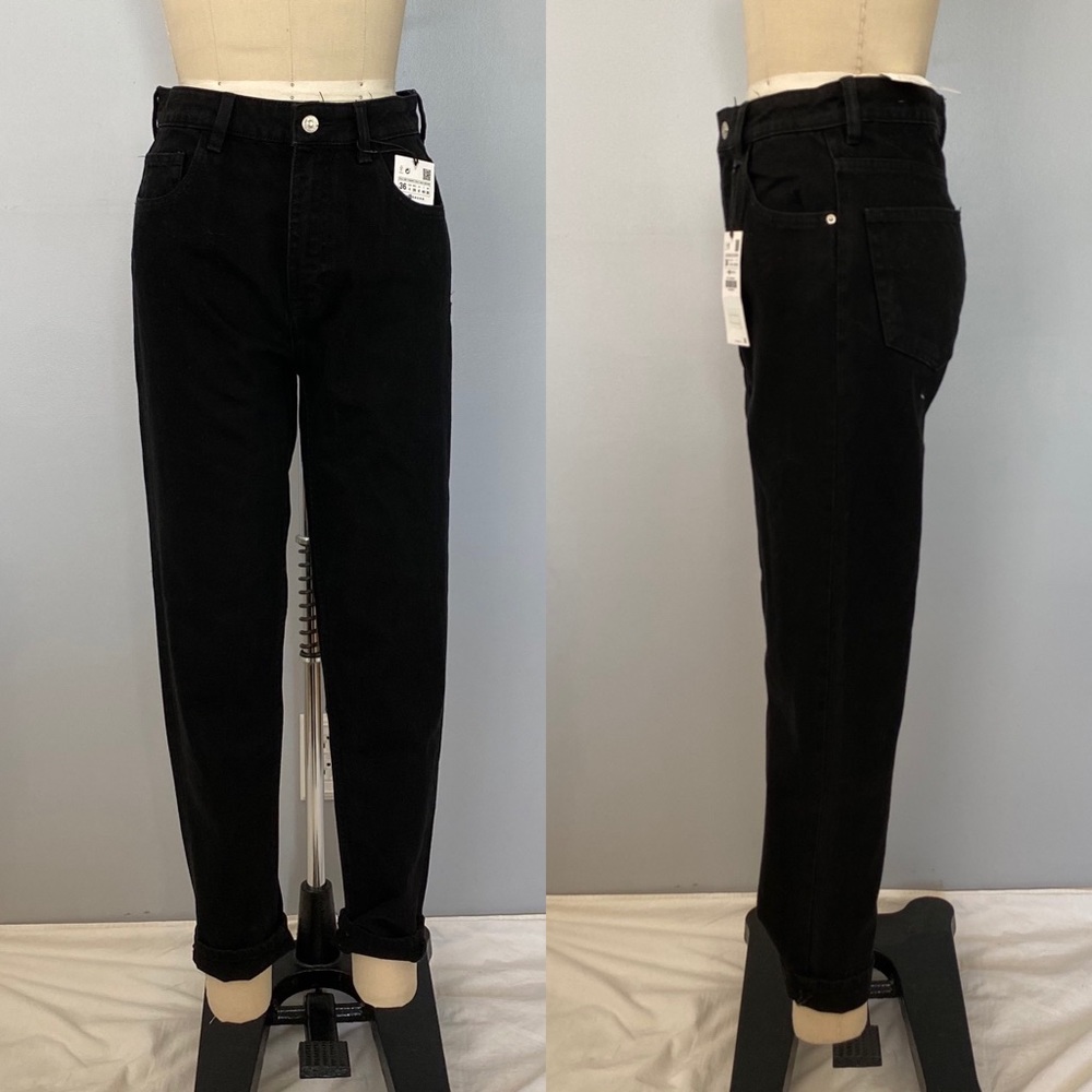 NWT Zara Classic Mom-Fit Black Jeans